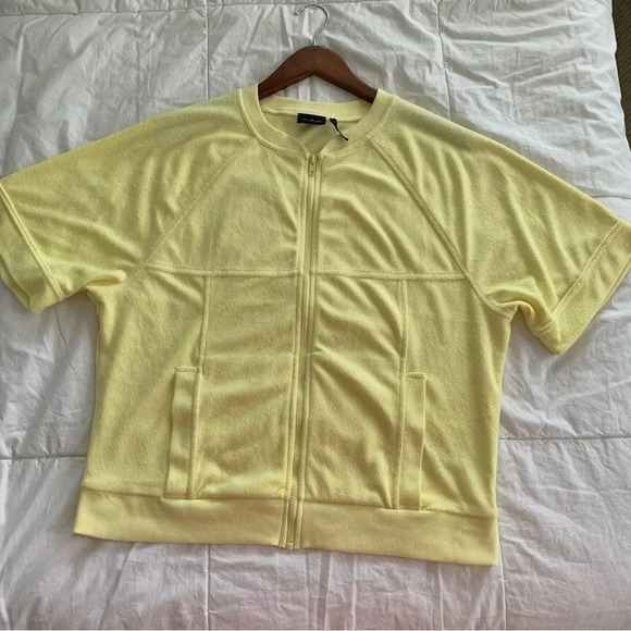 Out from Under Urban Outfitter’s Valtina Terry Track Jacket Yellow Top Med beach - Picture 2 of 12